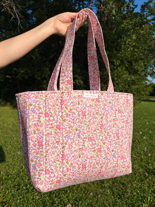 Ditsy Picnic Pink Signature Tote Bag