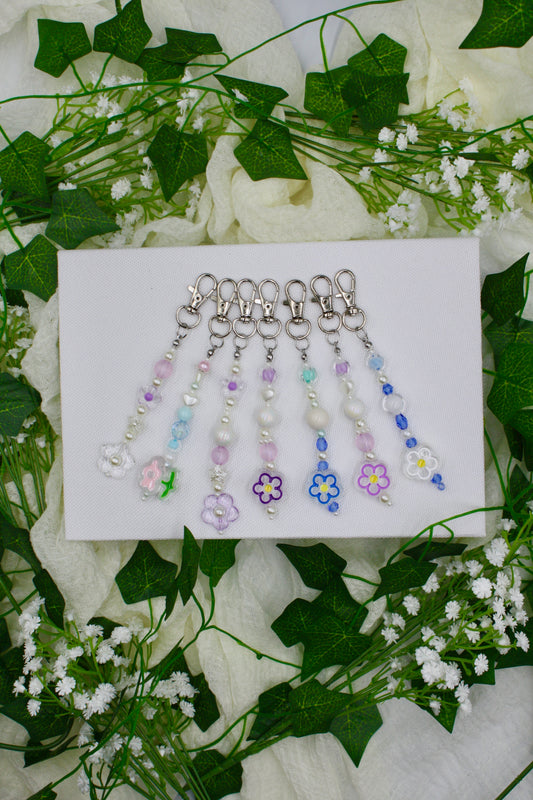 Flower Beaded Keychains #2