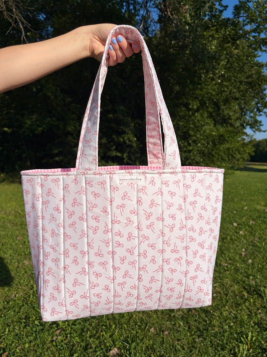 Mini Pink Bows Signature Tote Bag