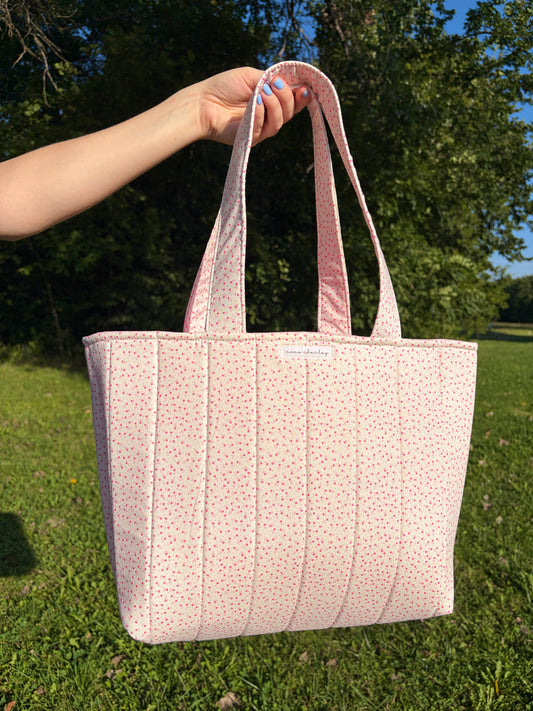 Tiny Pink Hearts Signature Tote Bag