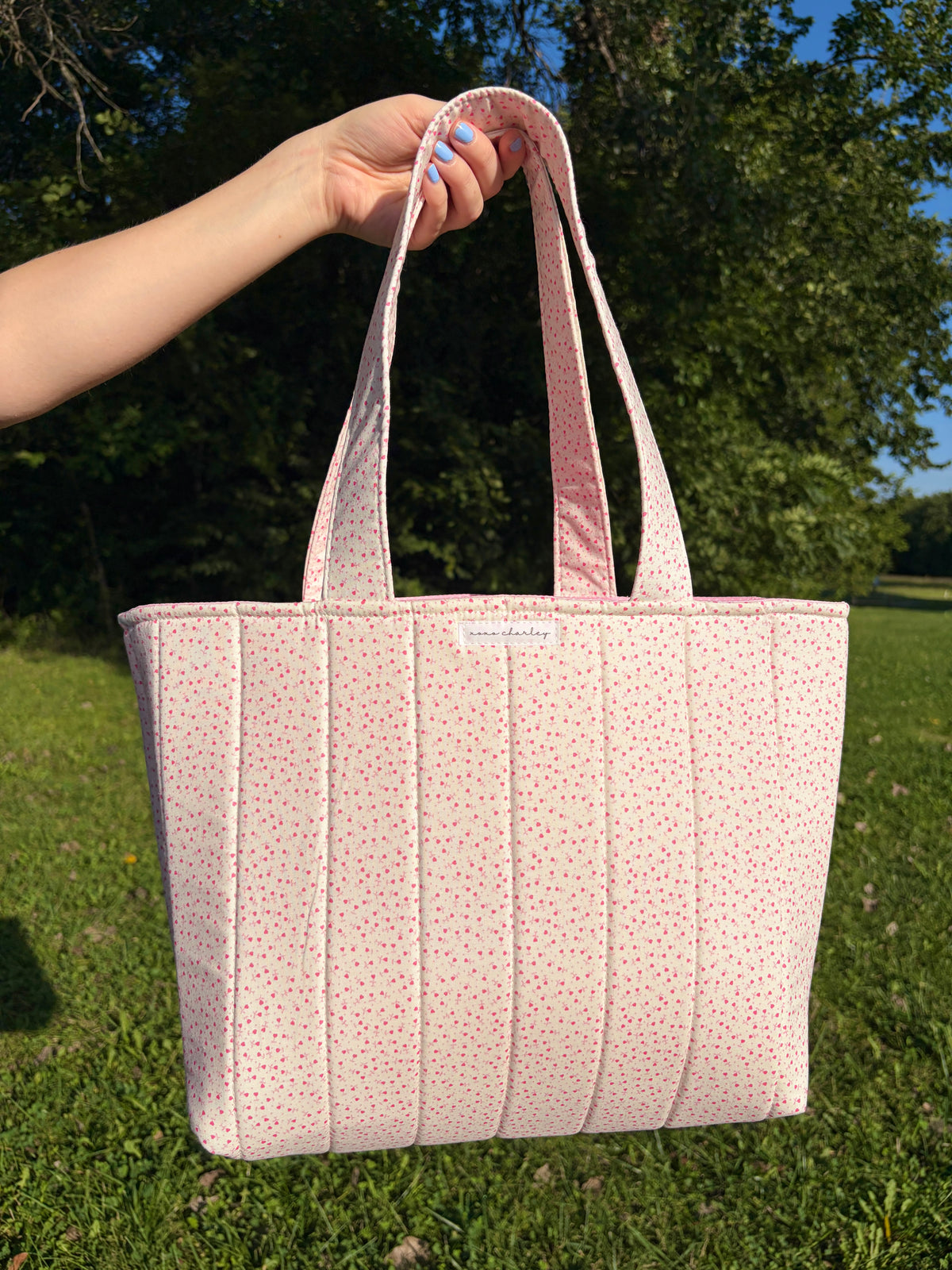 Tiny Pink Hearts Signature Tote Bag