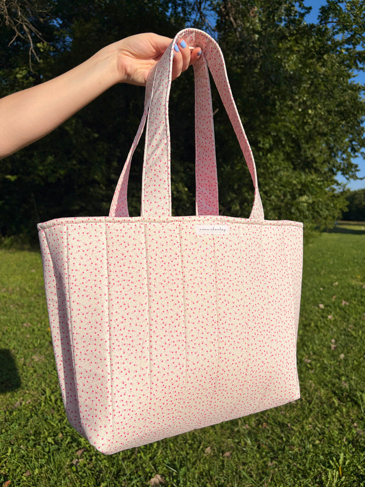 Tiny Pink Hearts Signature Tote Bag