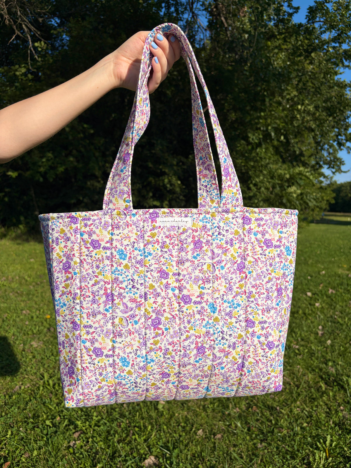 Ditsy Picnic Purple Signature Tote Bag