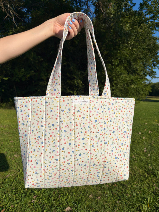 Mini Colorful Flowers Signature Tote Bag