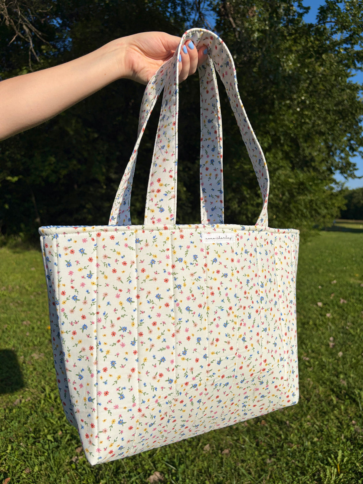 Mini Colorful Flowers Signature Tote Bag