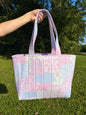Pink Patchwork Signature Tote Bag