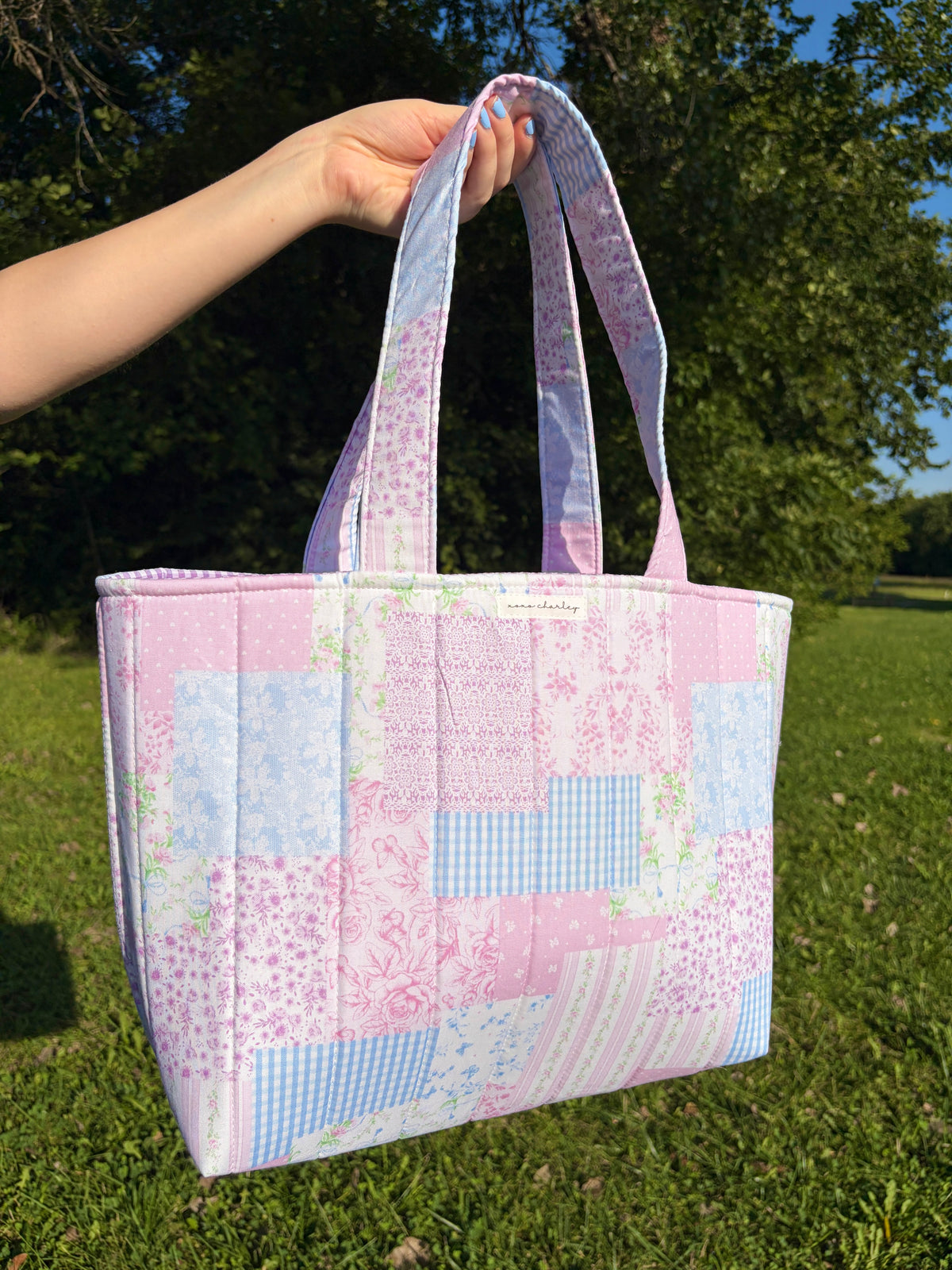 Pink Patchwork Signature Tote Bag