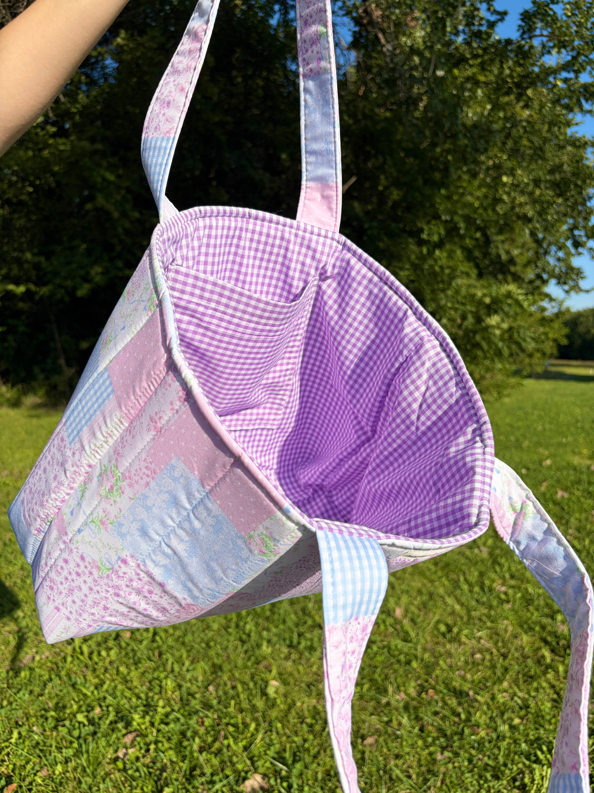 Pink Patchwork Signature Tote Bag