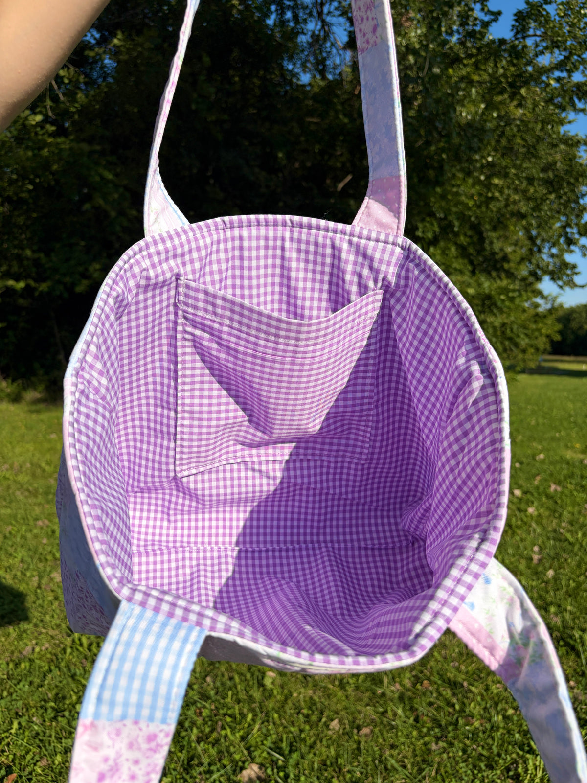 Pink Patchwork Signature Tote Bag