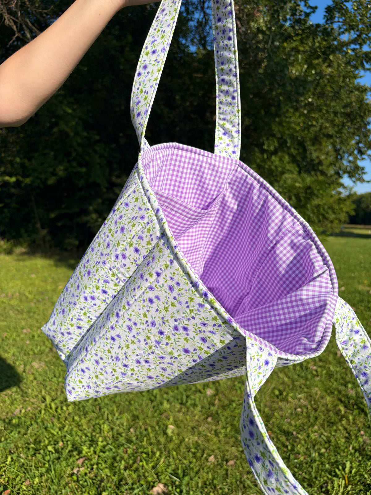 Purple Floral Signature Tote Bag