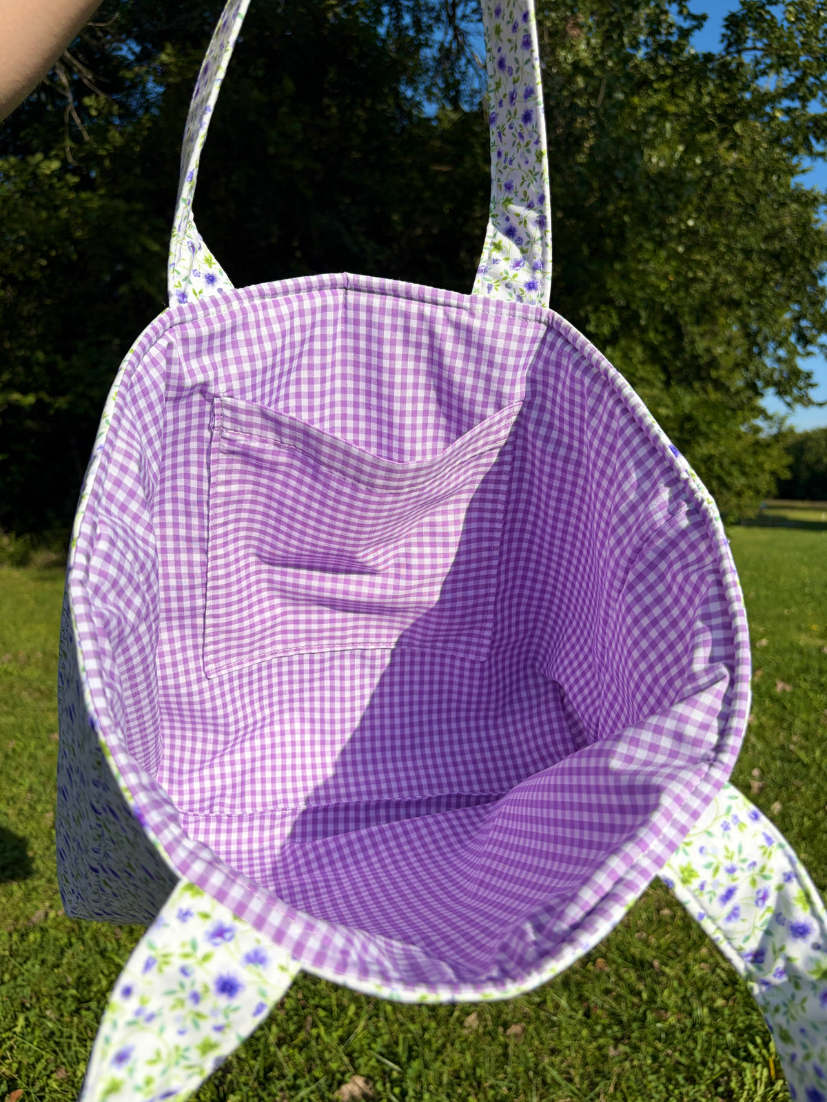 Purple Floral Signature Tote Bag