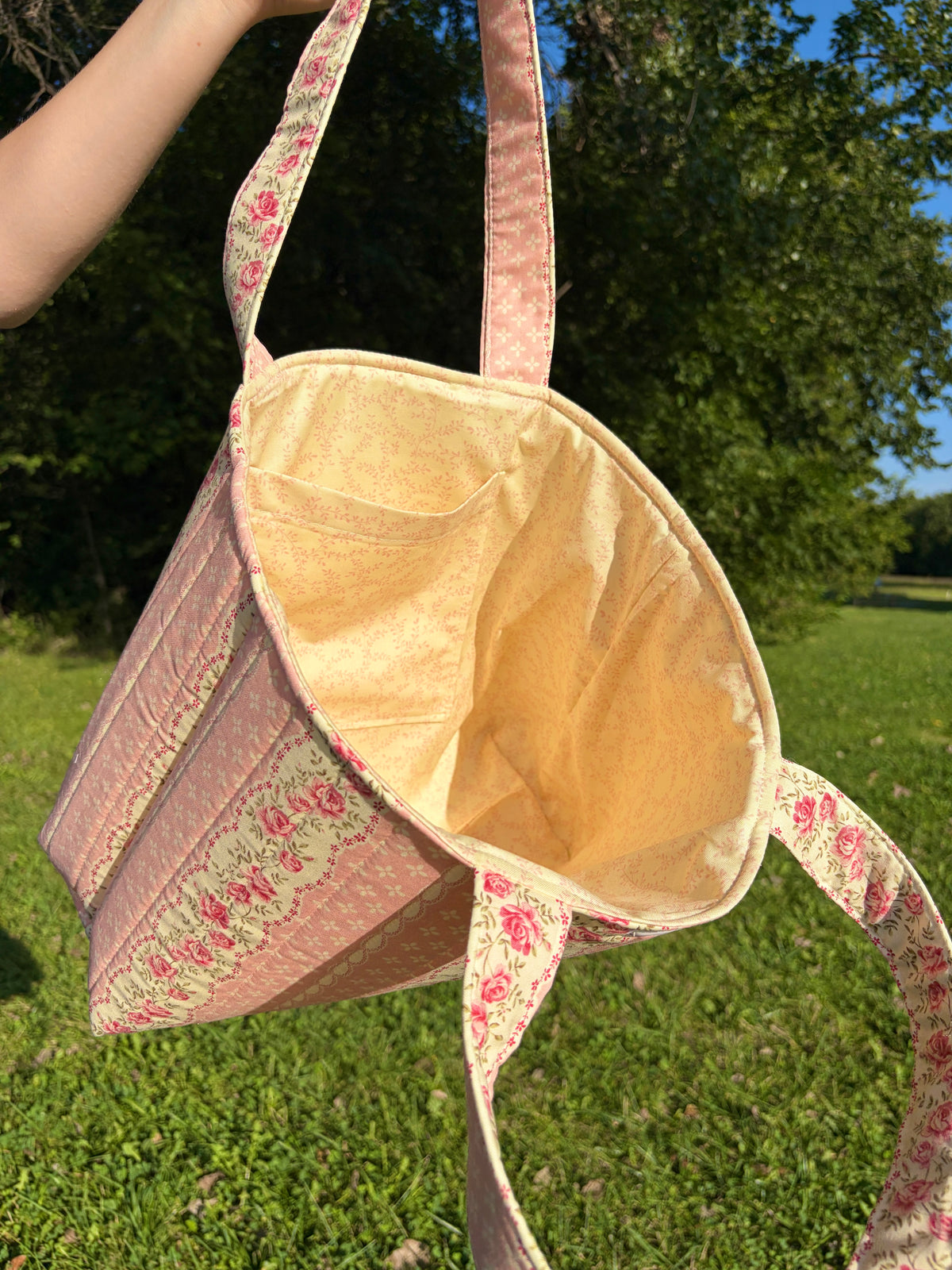 Pink & Yellow Floral Signature Tote Bag