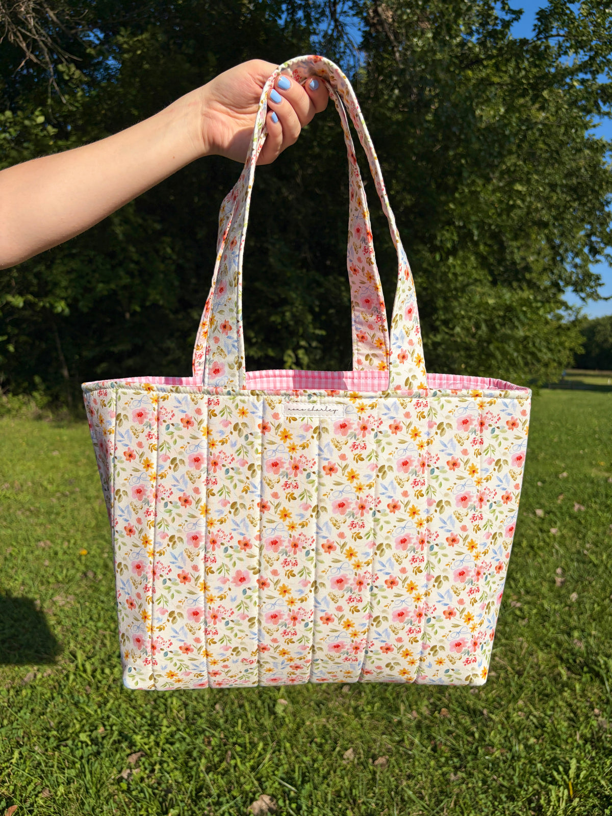 Bright Floral Signature Tote Bag