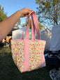 The Bright Floral Mini Tote Bag with Attached Straps