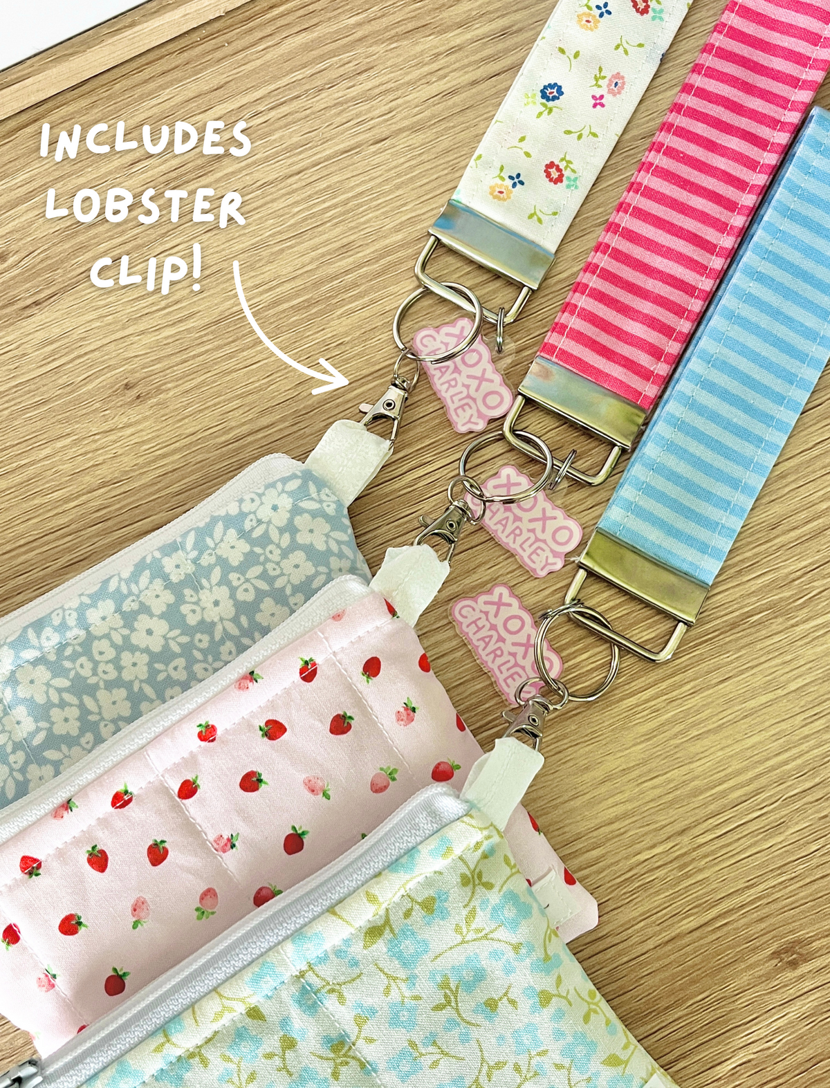 Peony Keychain Wristlet