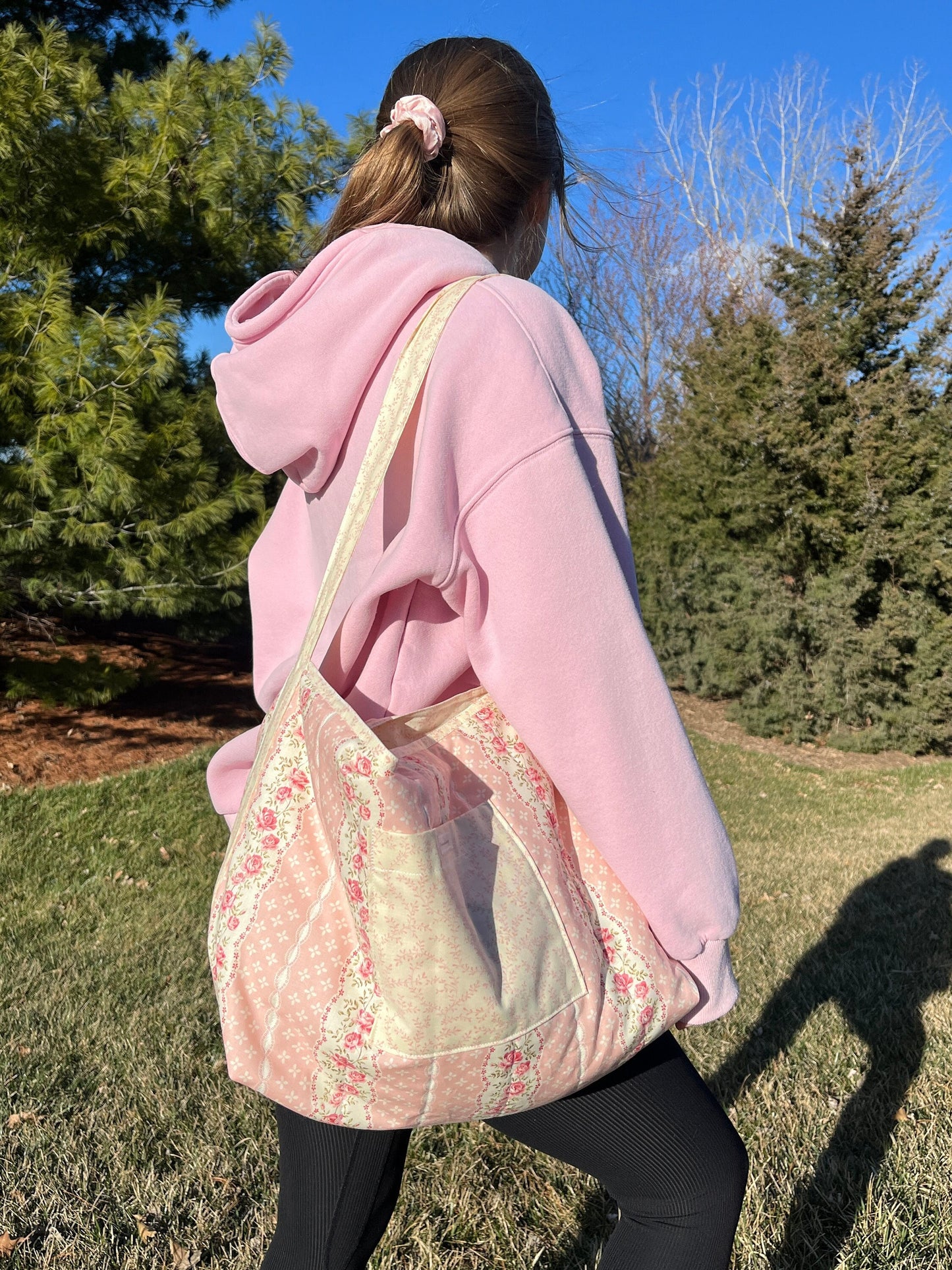 The Pink & Yellow Floral Tote Bag