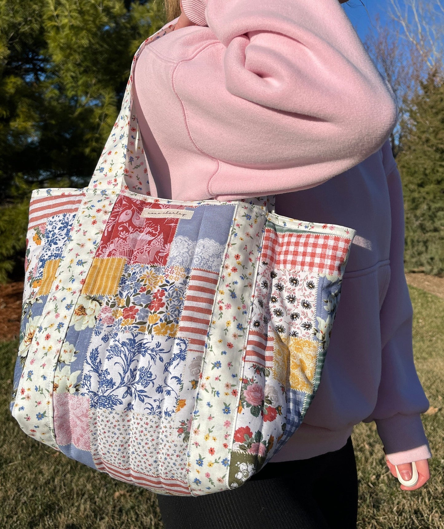 The Colorful Picnic Mini Tote Bag with Attached Straps