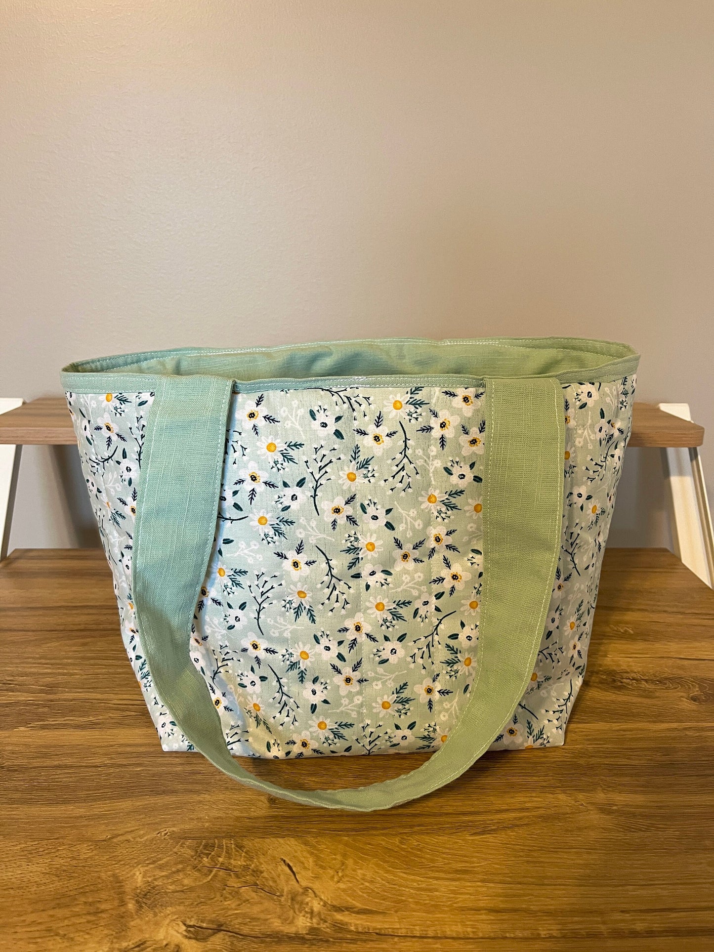 Sage Wildflower Mini Tote Bag