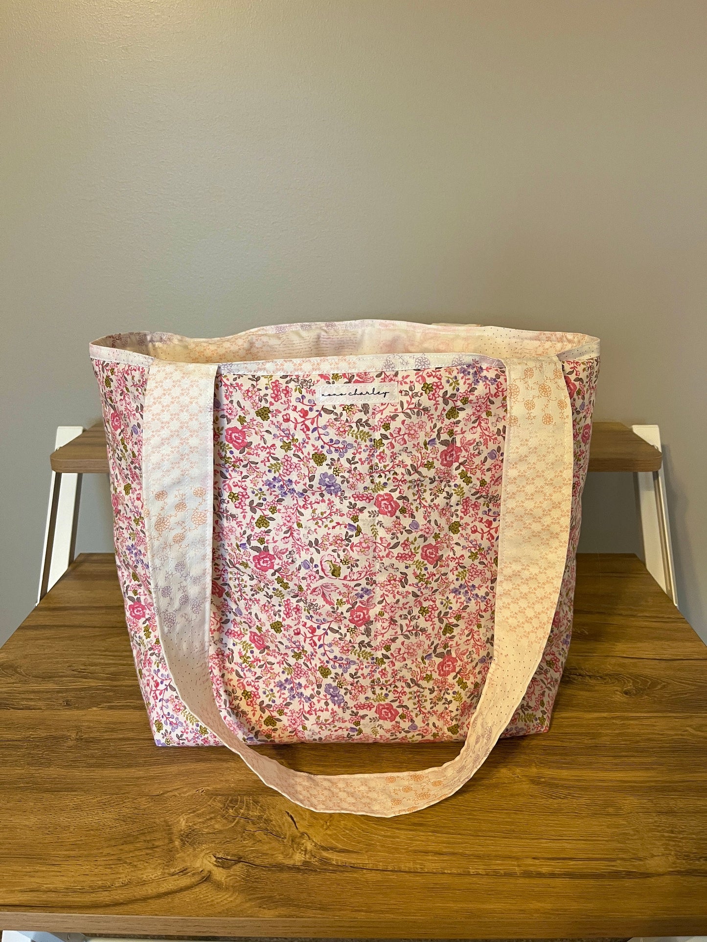 The Ditsy Picnic Pink Large Tote Bag