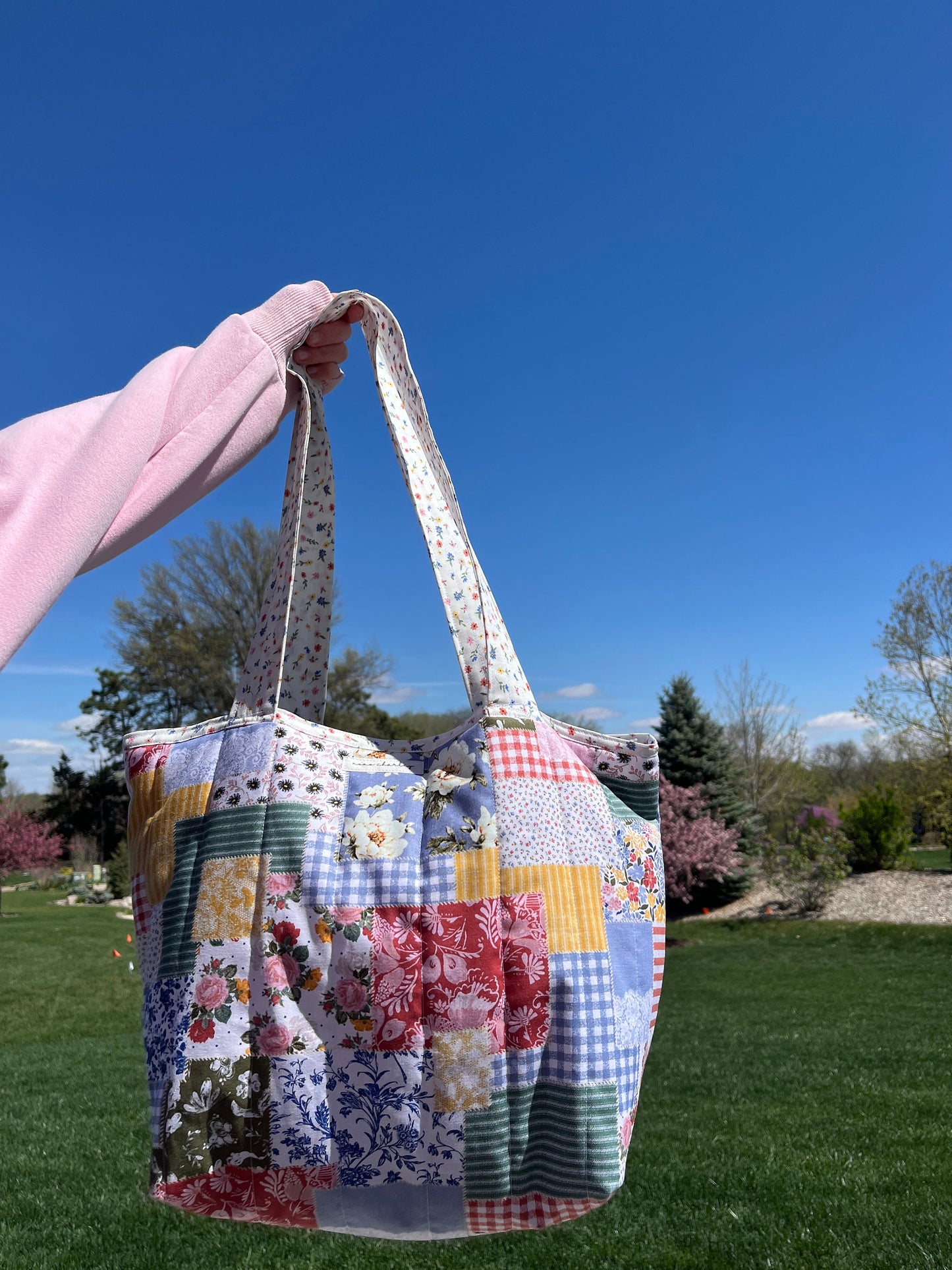 The Colorful Picnic Large Tote Bag