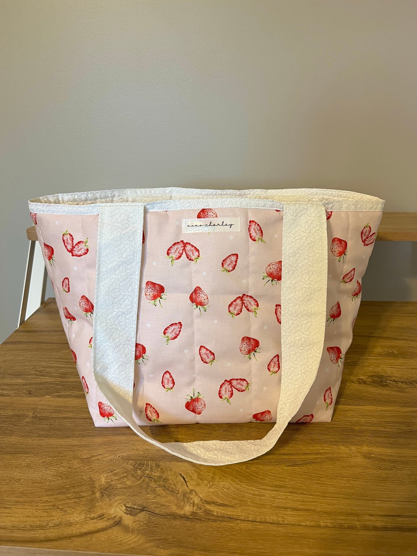 Strawberries and Cream Mini Tote Bag