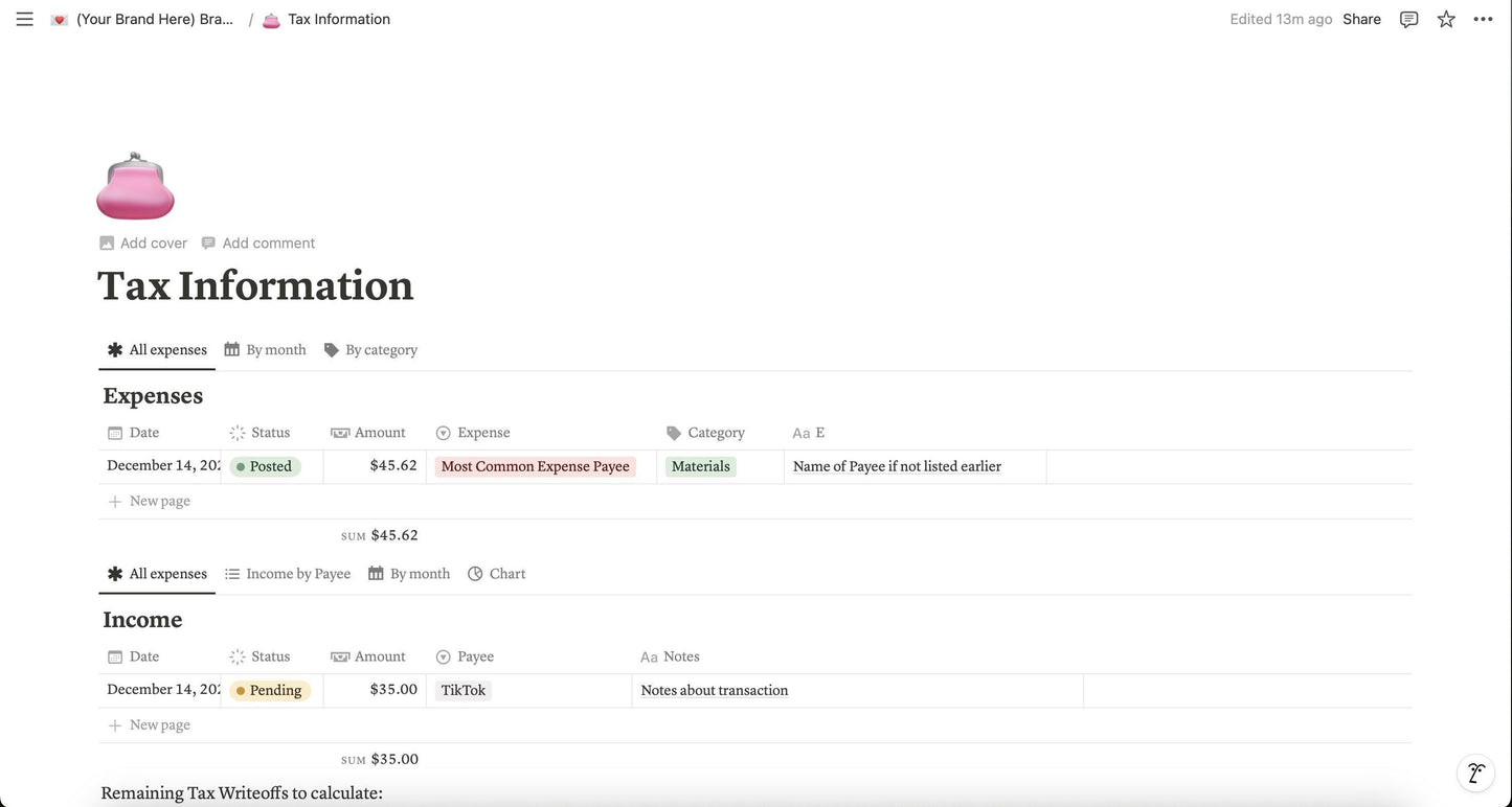 Notion Brand Developer Digital Template