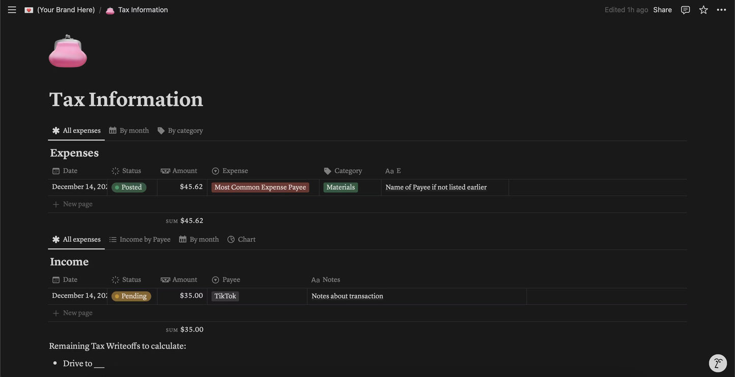 Notion Full Workspace Digital Template for Small Business