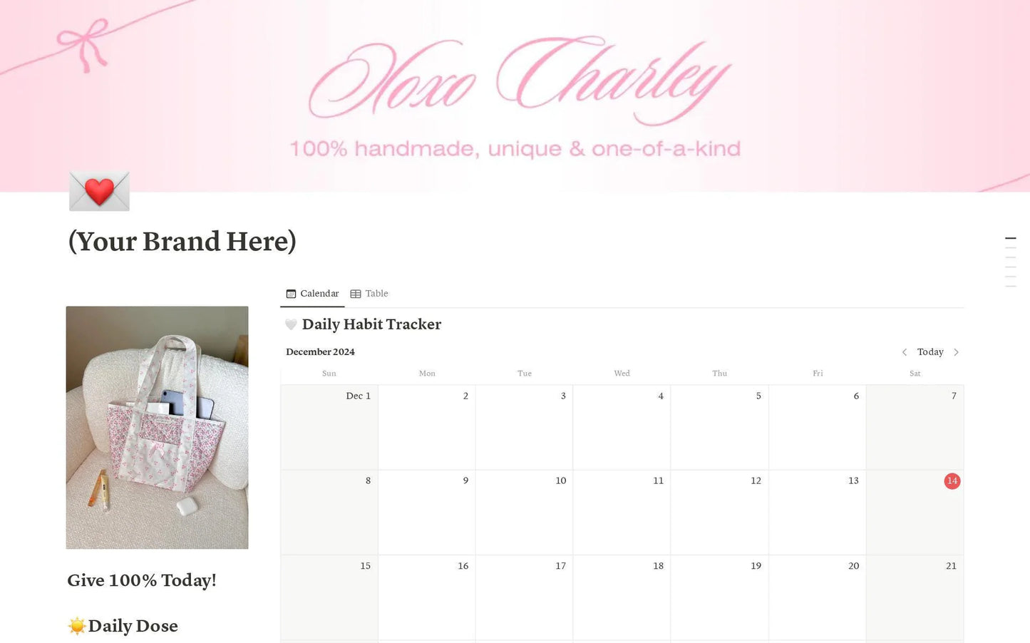 Notion Full Workspace Digital Template for Small Business