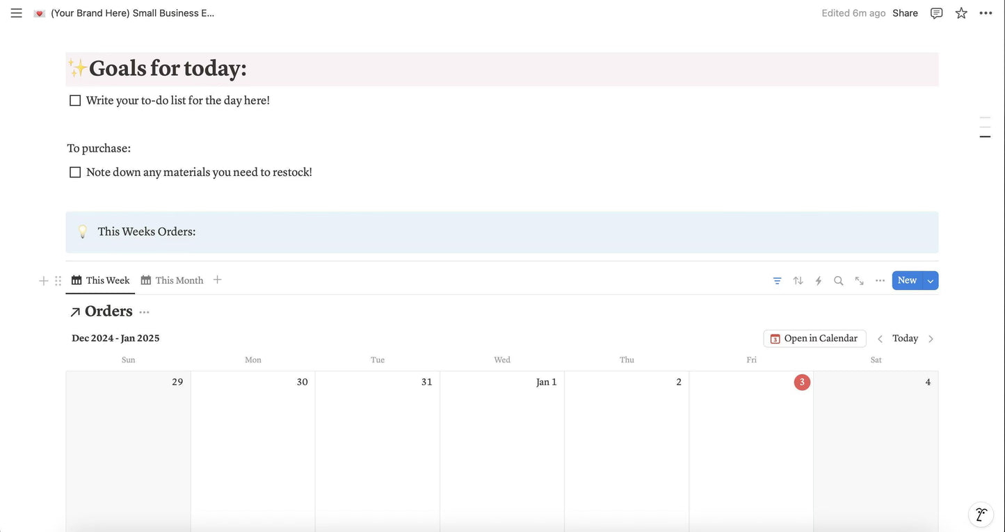 Notion Small Business Starter Pack Digital Template