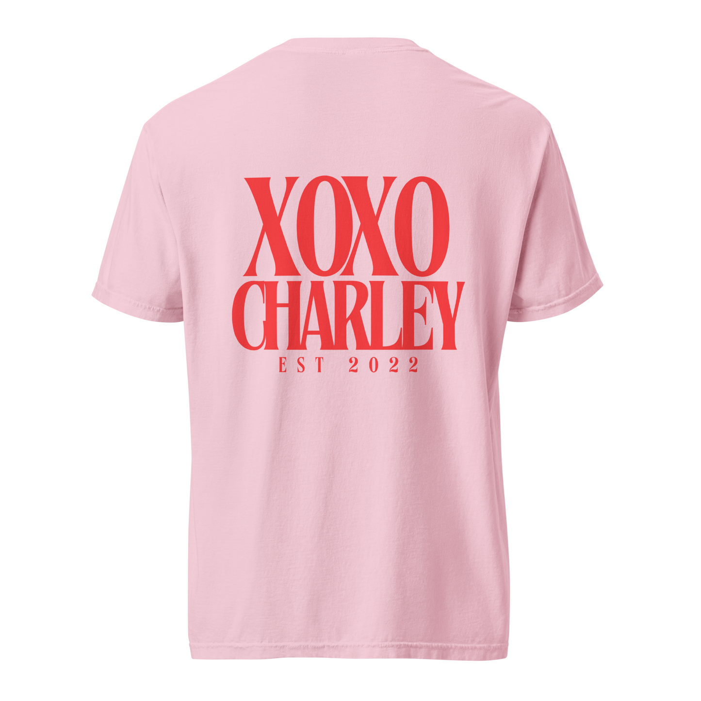 "Xoxo Charley est. 2022" on Blossom Tee PREORDER