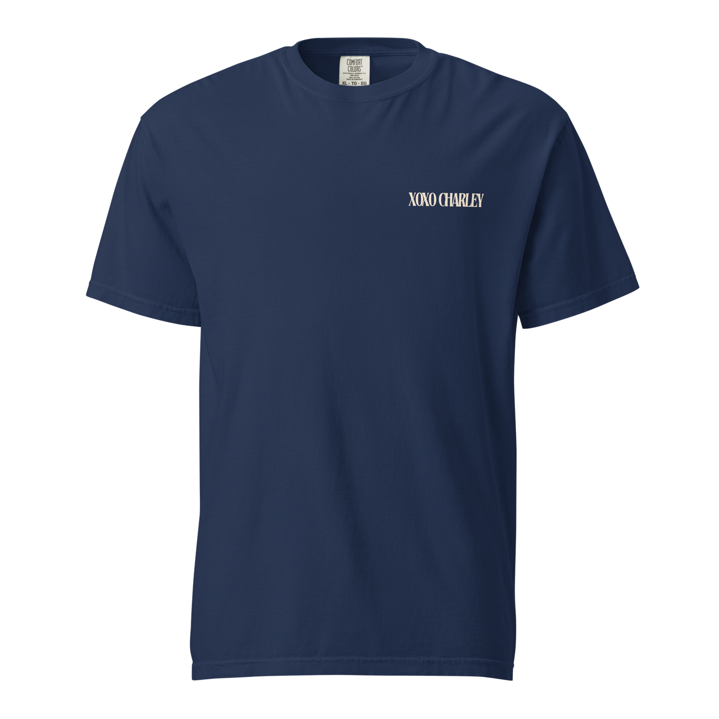 "Xoxo Charley est. 2022" on Navy Tee PREORDER