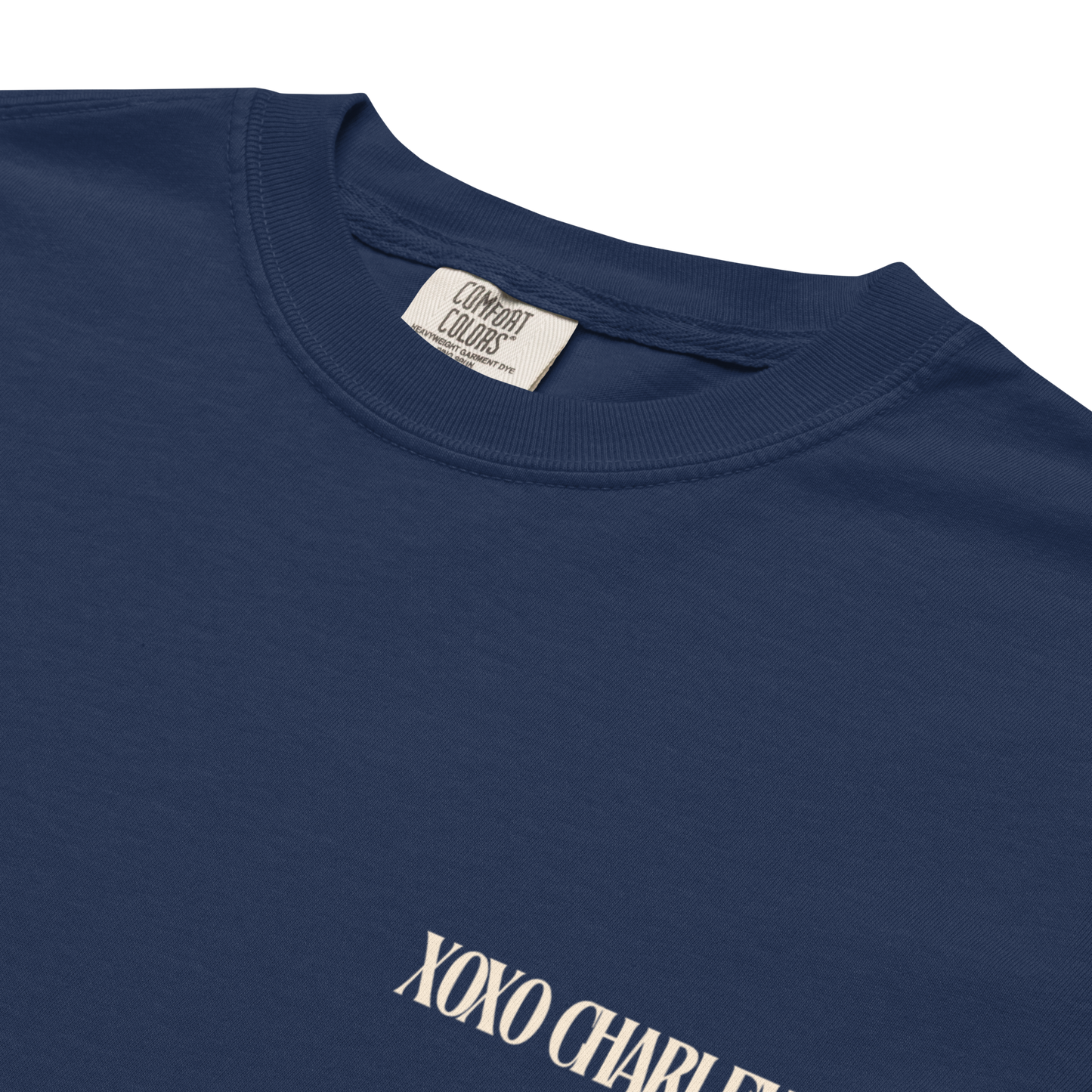 "Xoxo Charley est. 2022" on Navy Tee PREORDER